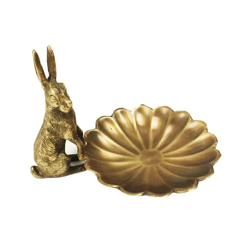 NNEOBA Whimsical Rabbit Brass Ornaments: Artistic Charm for Home Decor"-0