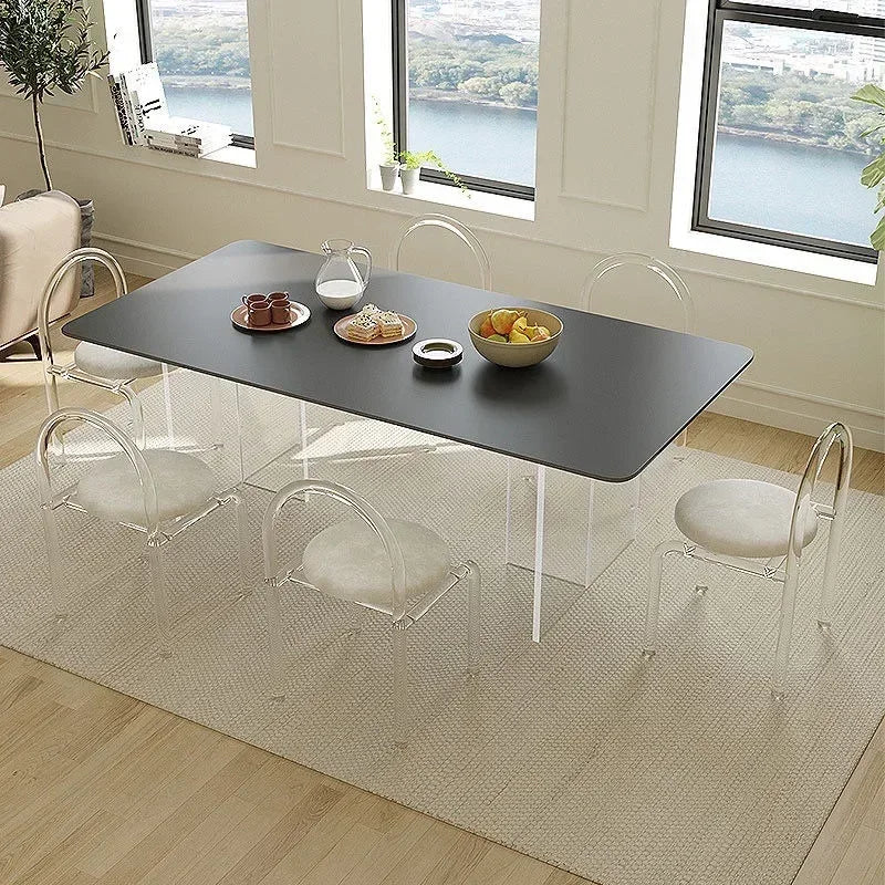 NNEOBA Six Colors Crystal Makeup Chair Modern Acrylic Furniture Unique Relax Lounge Dining Chair Clear Meubles De Salon Household Items-4