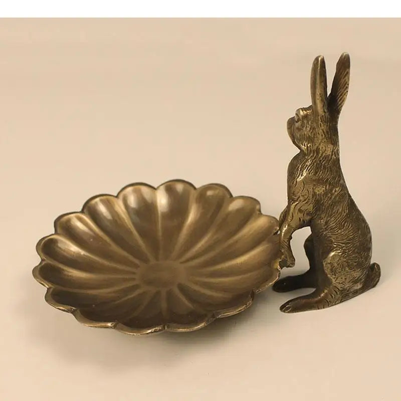 NNEOBA Whimsical Rabbit Brass Ornaments: Artistic Charm for Home Decor"-3