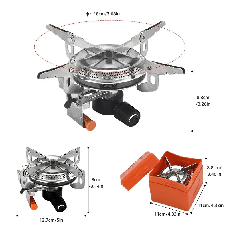 Camping Gas Stove Head Split-Type Butane Stove Silver-2
