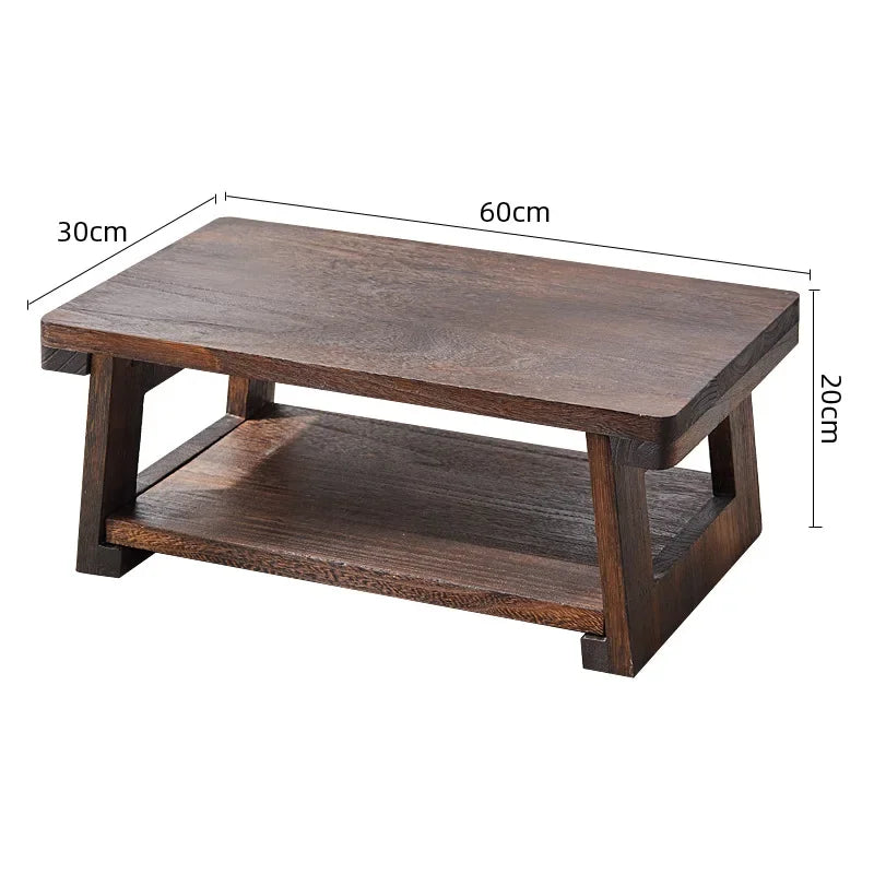 NNEOBA Adjustable Solid Wood Tatami Tea Table - Versatile Folding Japanese Household Furniture-5