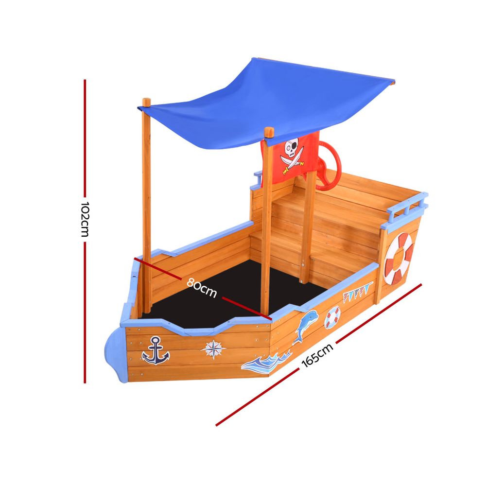 NNEDSZ Boat Sand Pit With Canopy-1