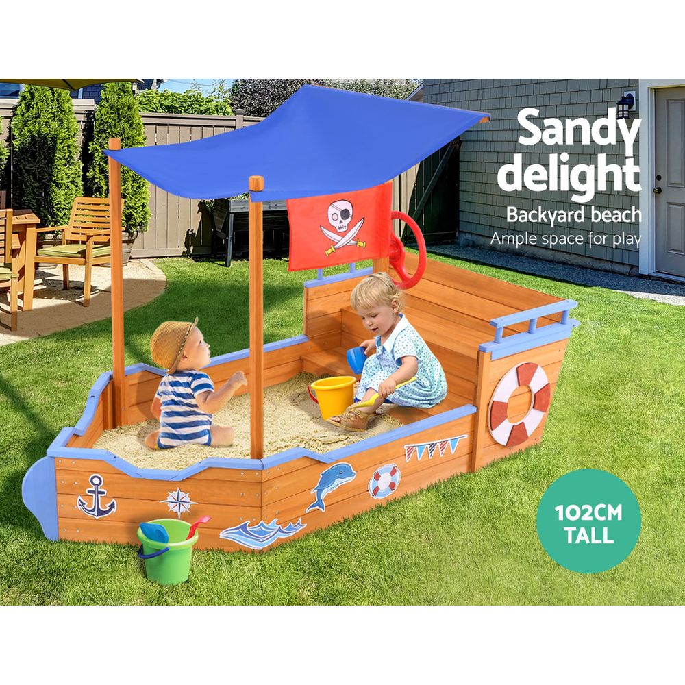 NNEDSZ Boat Sand Pit With Canopy-2