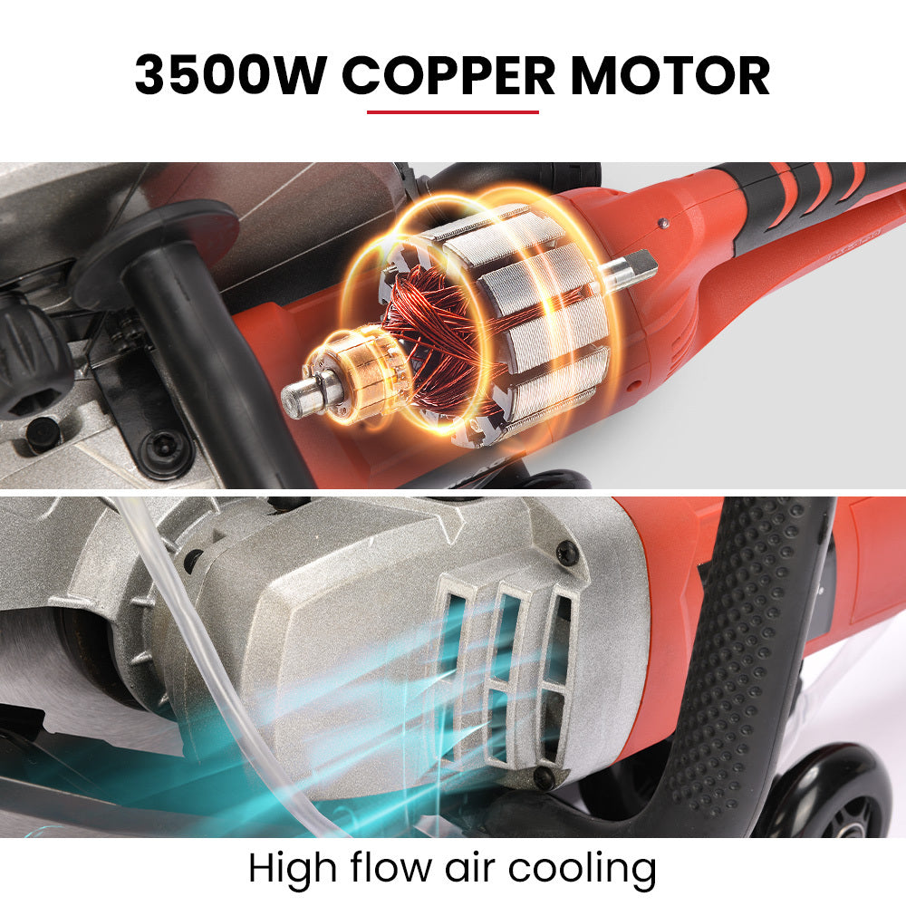NNEMB 3500W 350mm/14' Electric Concrete Demolition Cut-Off Saw, Wet and Dry Cutting, Diamond Blade, Vacuum Port, 15A Plug-2