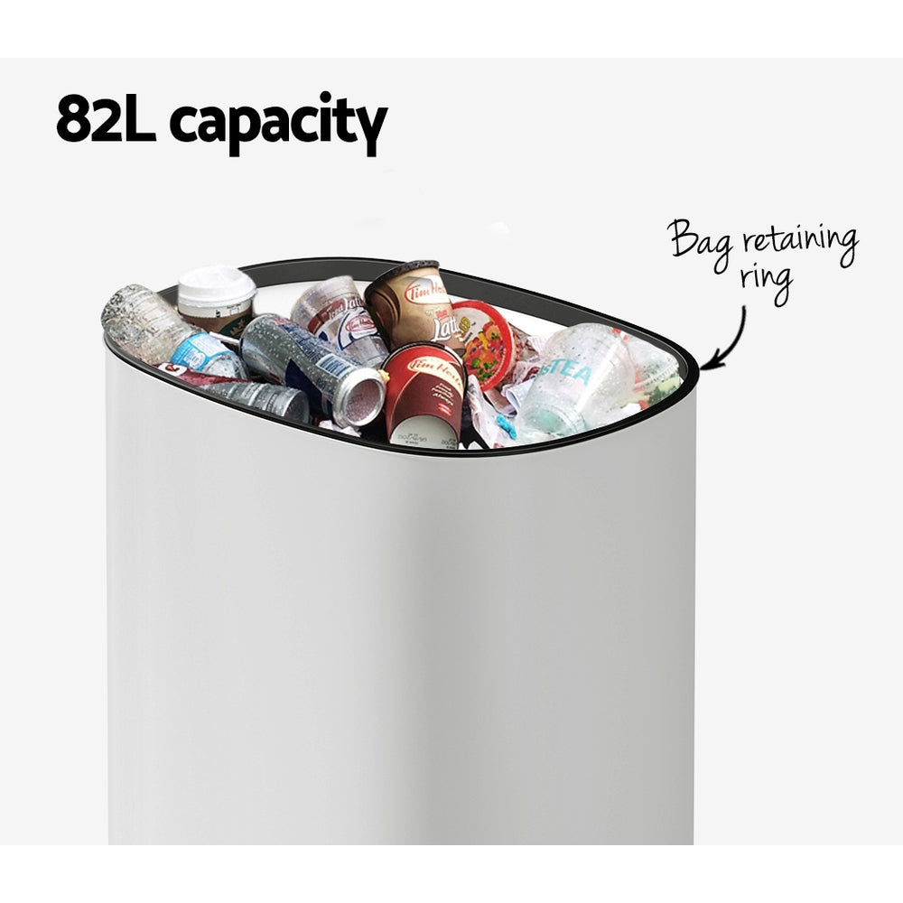 NNEDSZ 82L Motion Sensor Bin Rubbish Automatic White-4