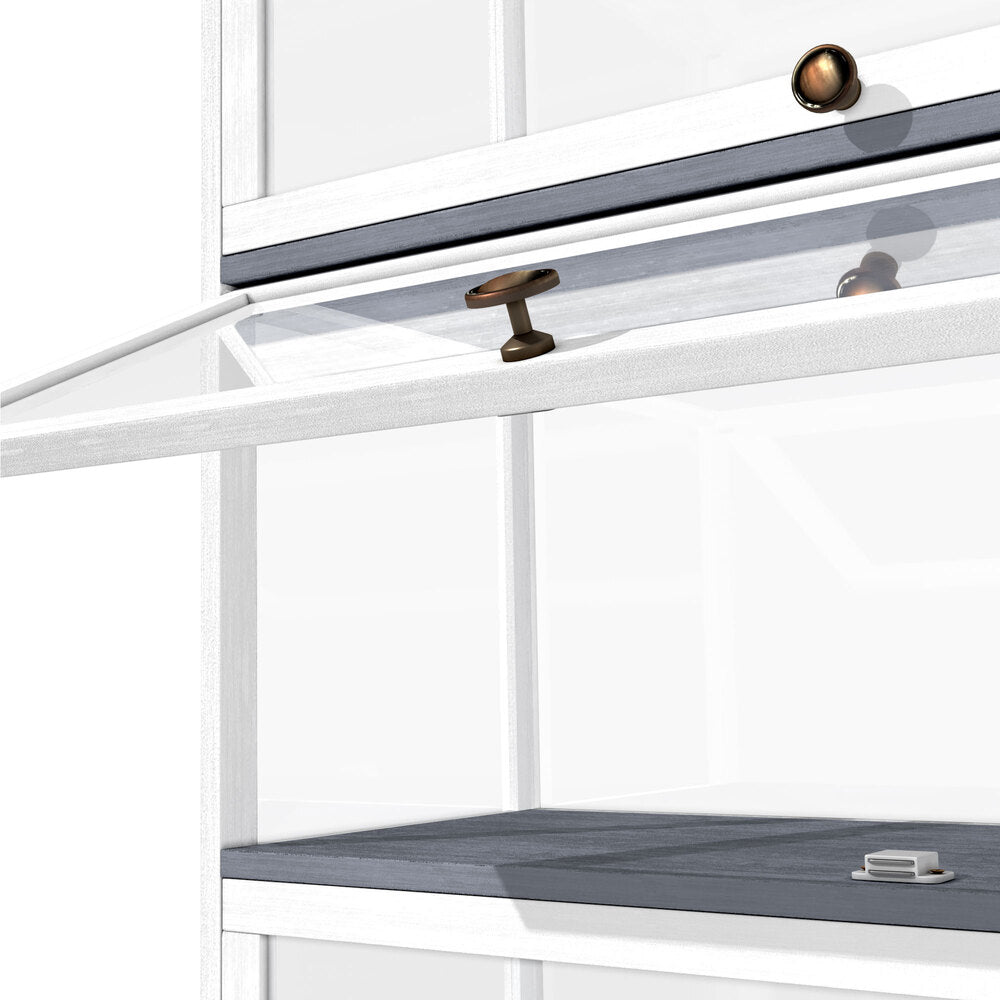 NNEED Display Cabinet 5 Tiers Clear Door White-1