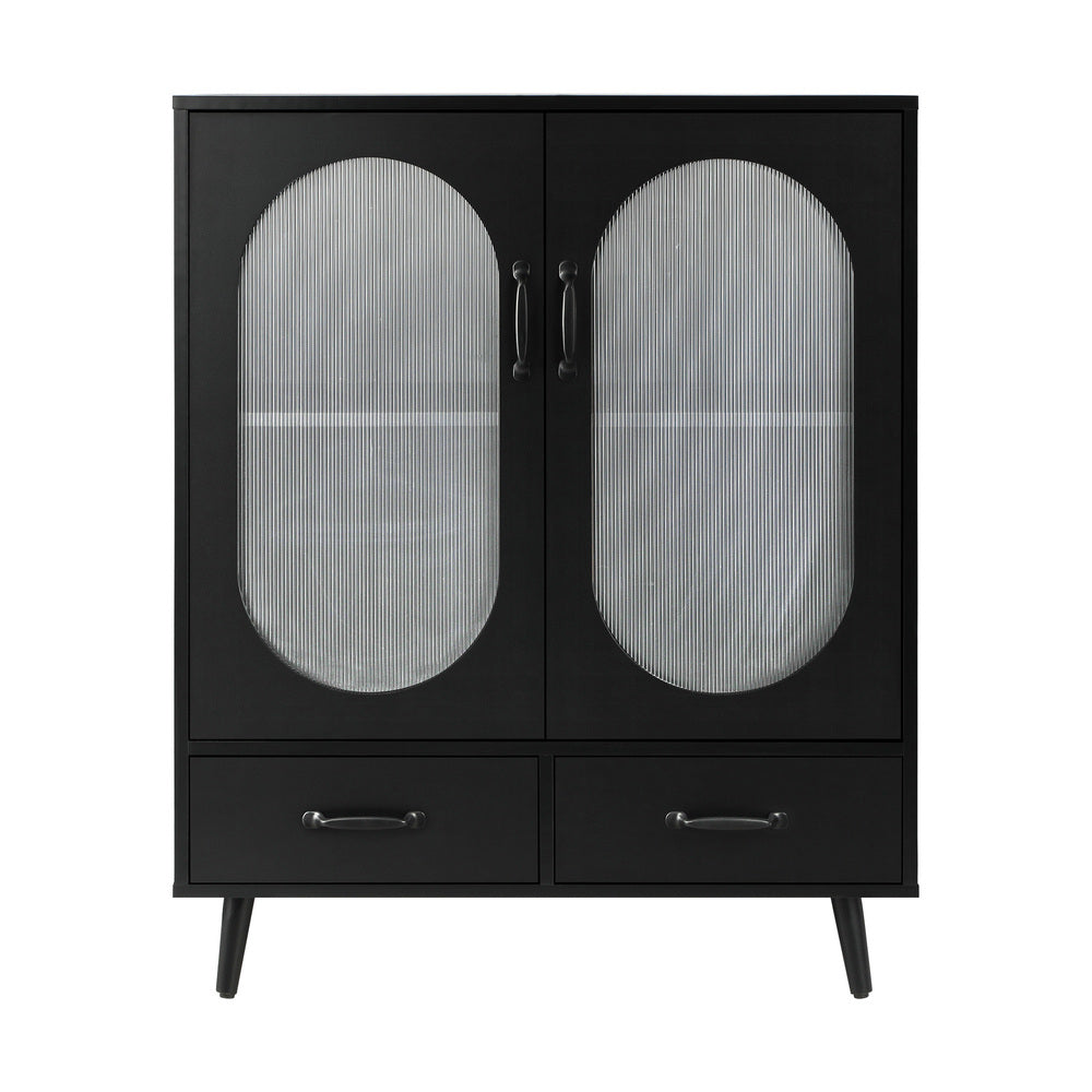 NNEED Sideboard with Pull Up Drawers and Glass Doors-3