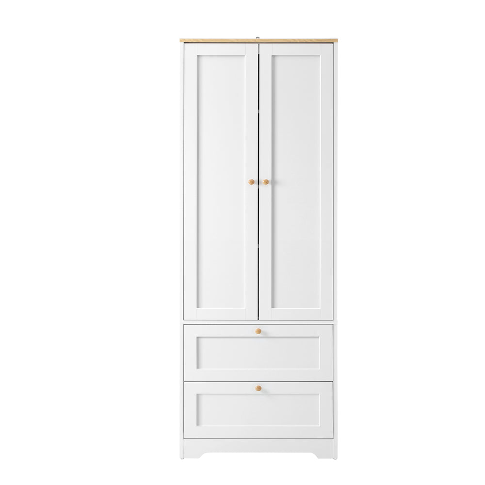 NNEED Sideboard with Display Shelf and Drawer White-3