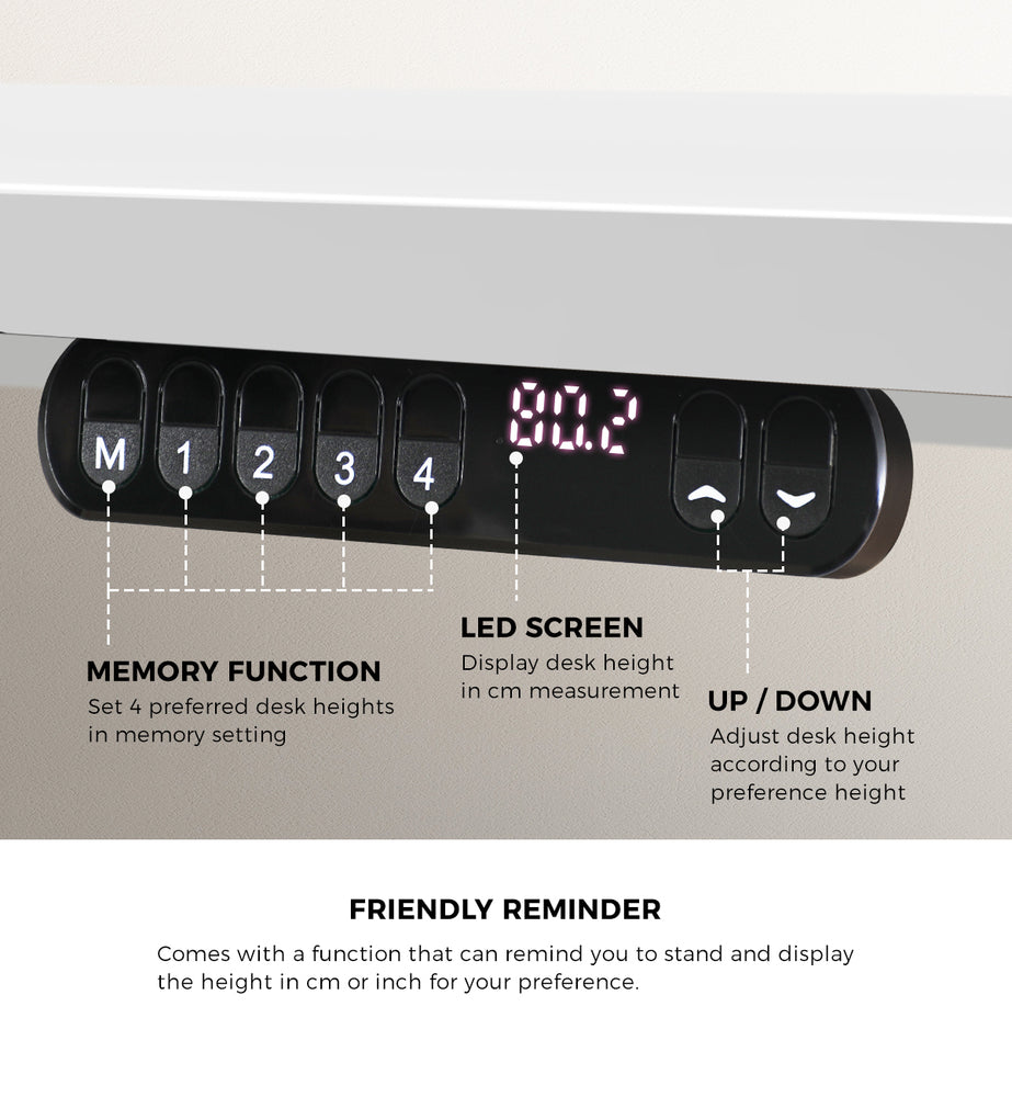 NNEED Electric Standing Desk Single Motor White 140CM-4