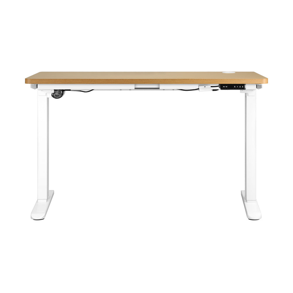 NNEED Standing Desk Adjustable Motorised 120cm White&Oak-1