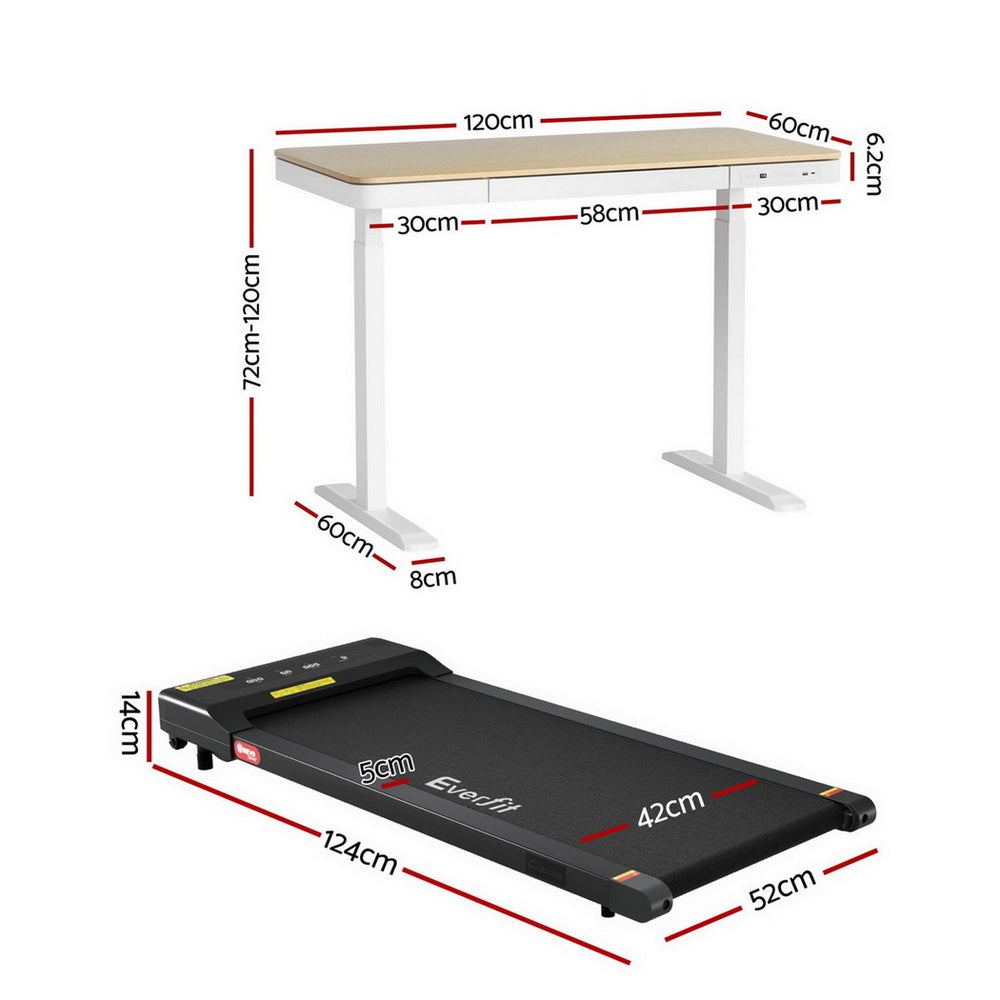 Artiss Electric Treadmill with 120cm Automatic Standing Desk Walking Pad 400mm-1