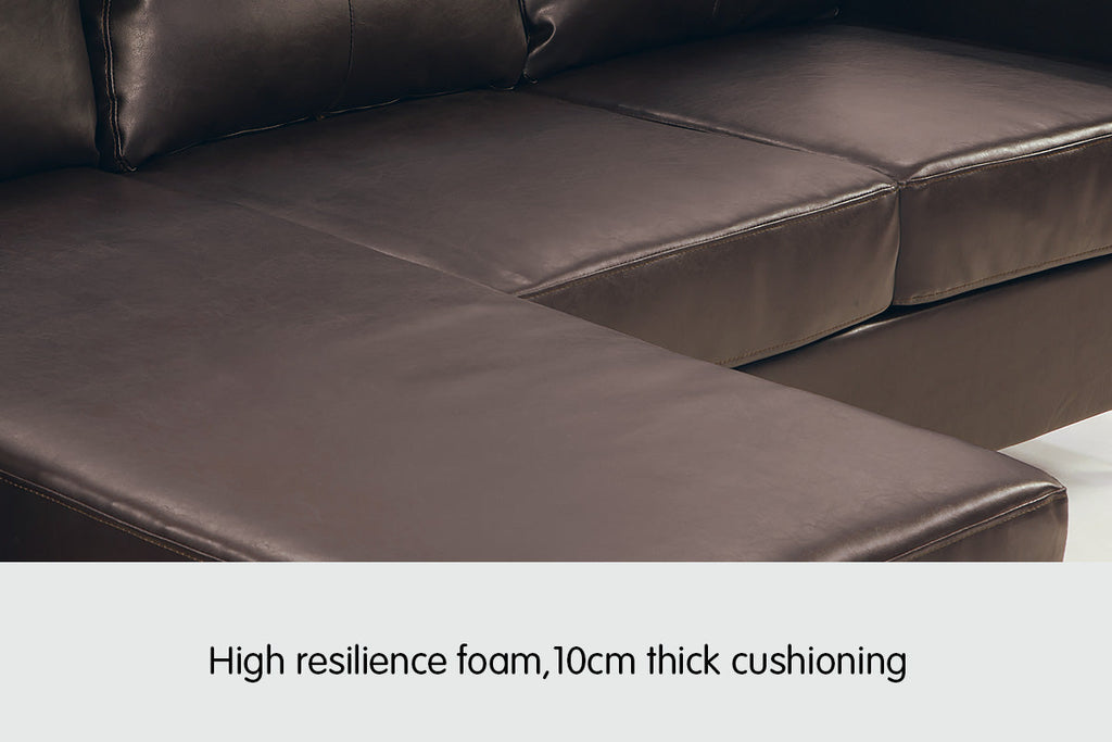NNEDPE Sarantino Corner Sofa Couch with Chaise - Brown-3