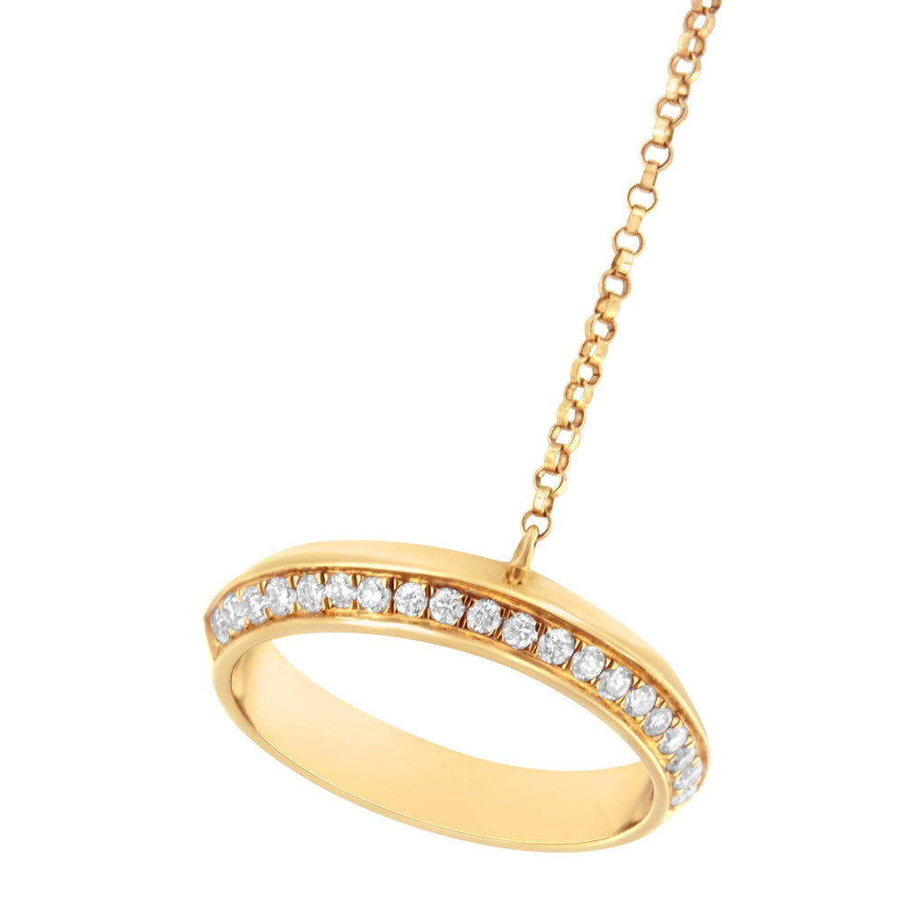 14K Yellow Gold 1/4 Cttw Diamond Ring and Bracelet Hand Chain (G-H Color, SI1-SI2 Clarity) - 7"-1