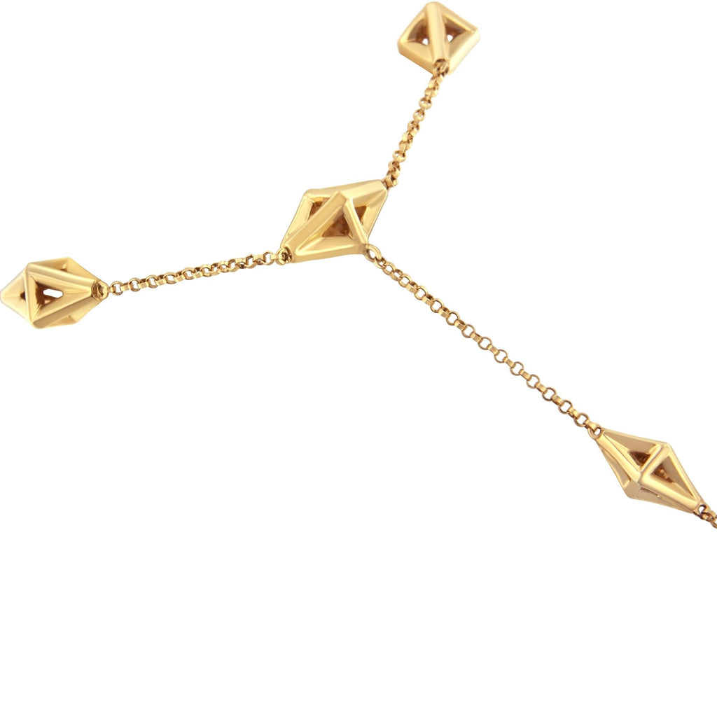 14K Yellow Gold 1/4 Cttw Diamond Ring and Bracelet Hand Chain (G-H Color, SI1-SI2 Clarity) - 7"-3
