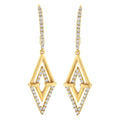 14K Yellow Gold 3/8 Cttw Double Triangle Drop and Dangle Diamond Earrings (G-H Color, SI1-SI2 Clarity)-0