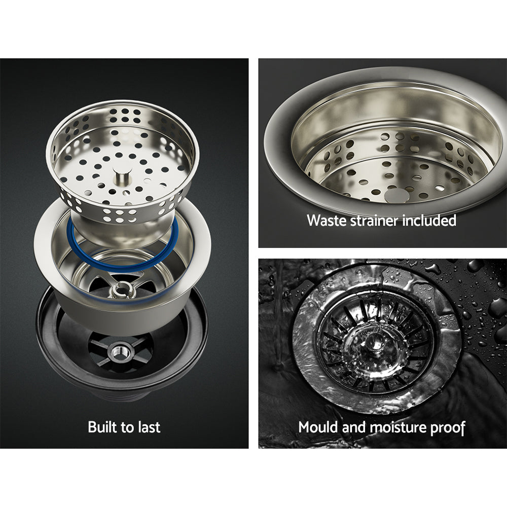 NNEDSZ Cefito Kitchen Sink 75X45CM Stainless Steel Basin Single Bowl Drain Part Black-4