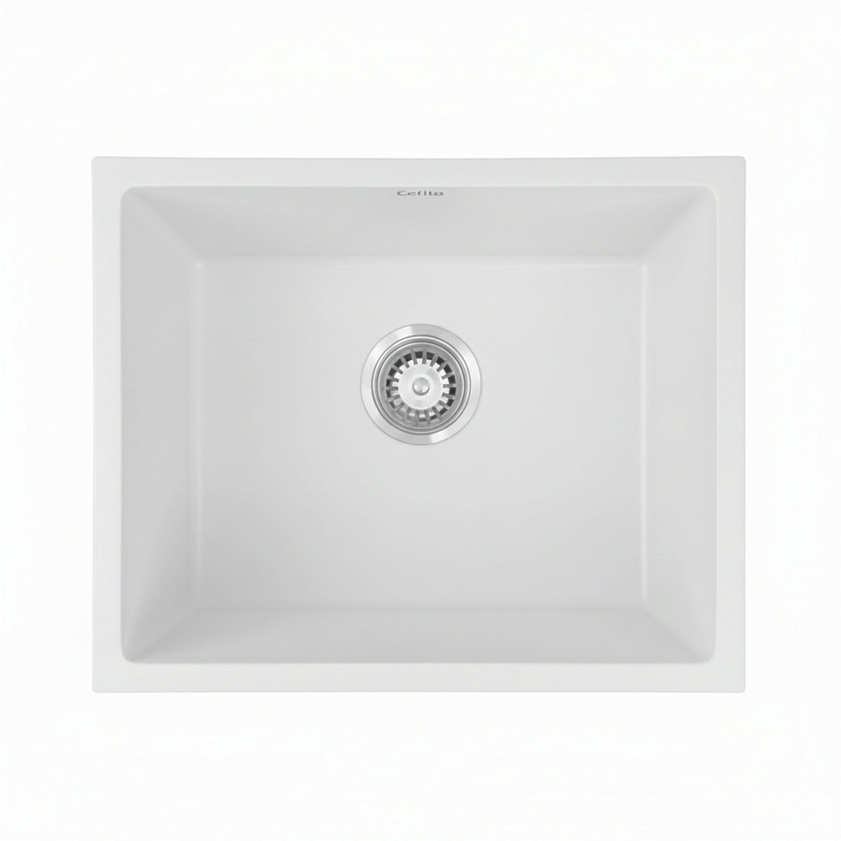 Cefito Kitchen Sink 55x45cm Granite Stone Sink Single Bowl White-3