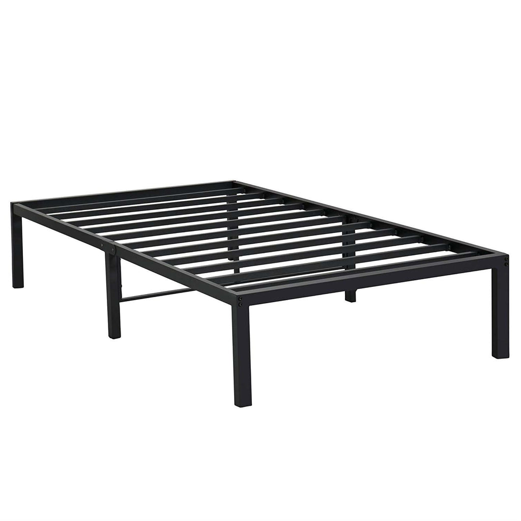 Twin XL size Heavy Duty Black Metal Platform Bed Frame-0