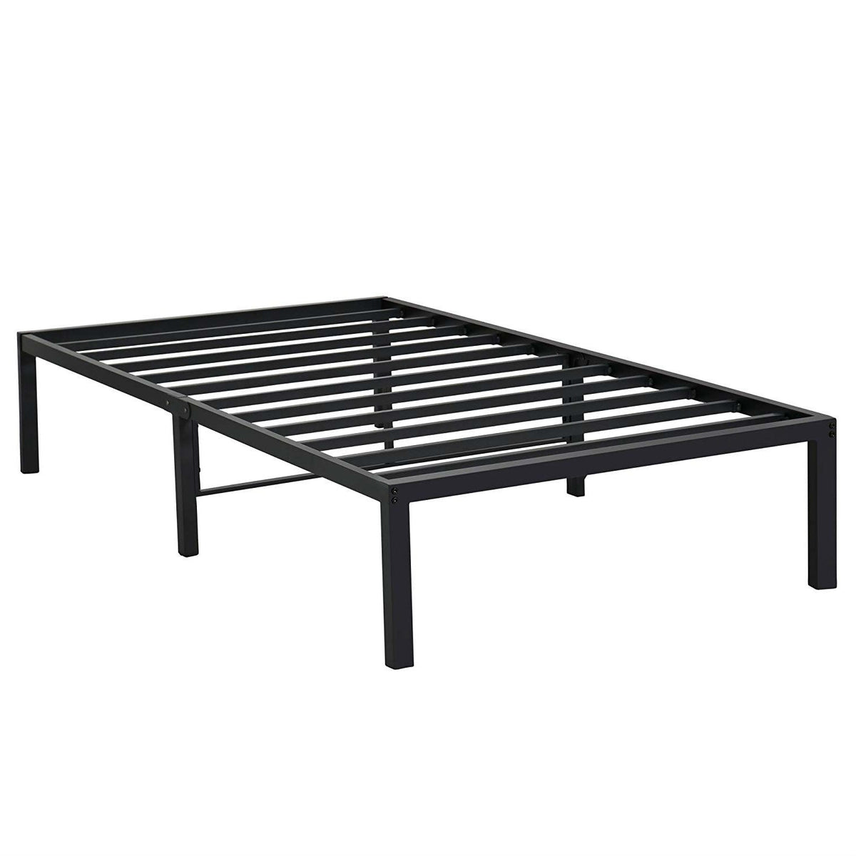 Twin XL size Heavy Duty Black Metal Platform Bed Frame-0