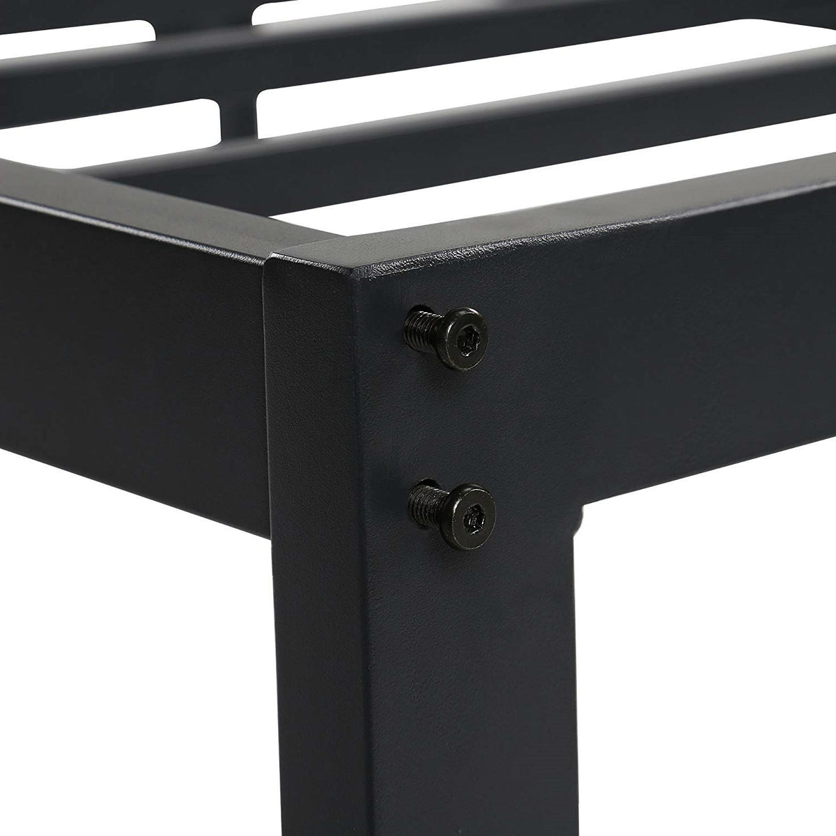 Twin XL size Heavy Duty Black Metal Platform Bed Frame-2