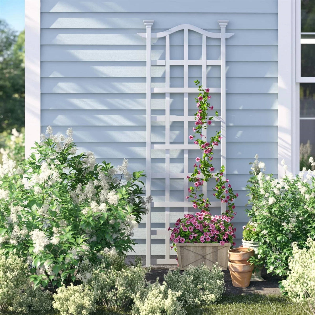 79-inch Outdoor Lattice Panel Garden Plant Trellis-3