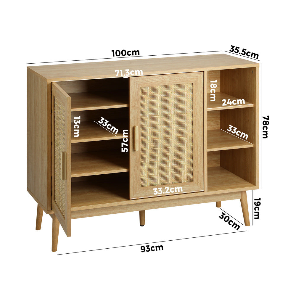 NNEED Shoes Storage Cabinet 4 Closed & 3 Open Shelves-1