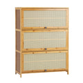 NNEED Shoe Storage Cabinet 3 Flip-up Doors Brown-0