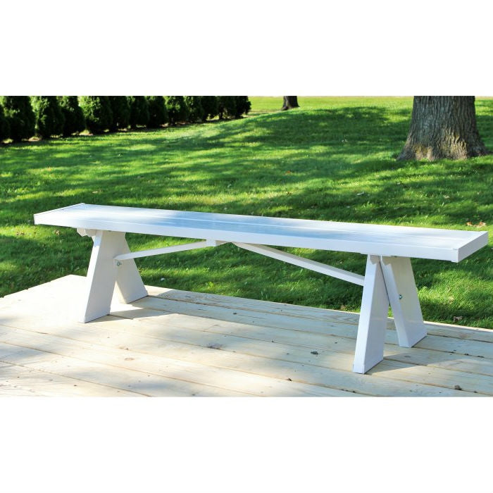 Sturdy White 6 ft. Backless Vinyl Bench-1