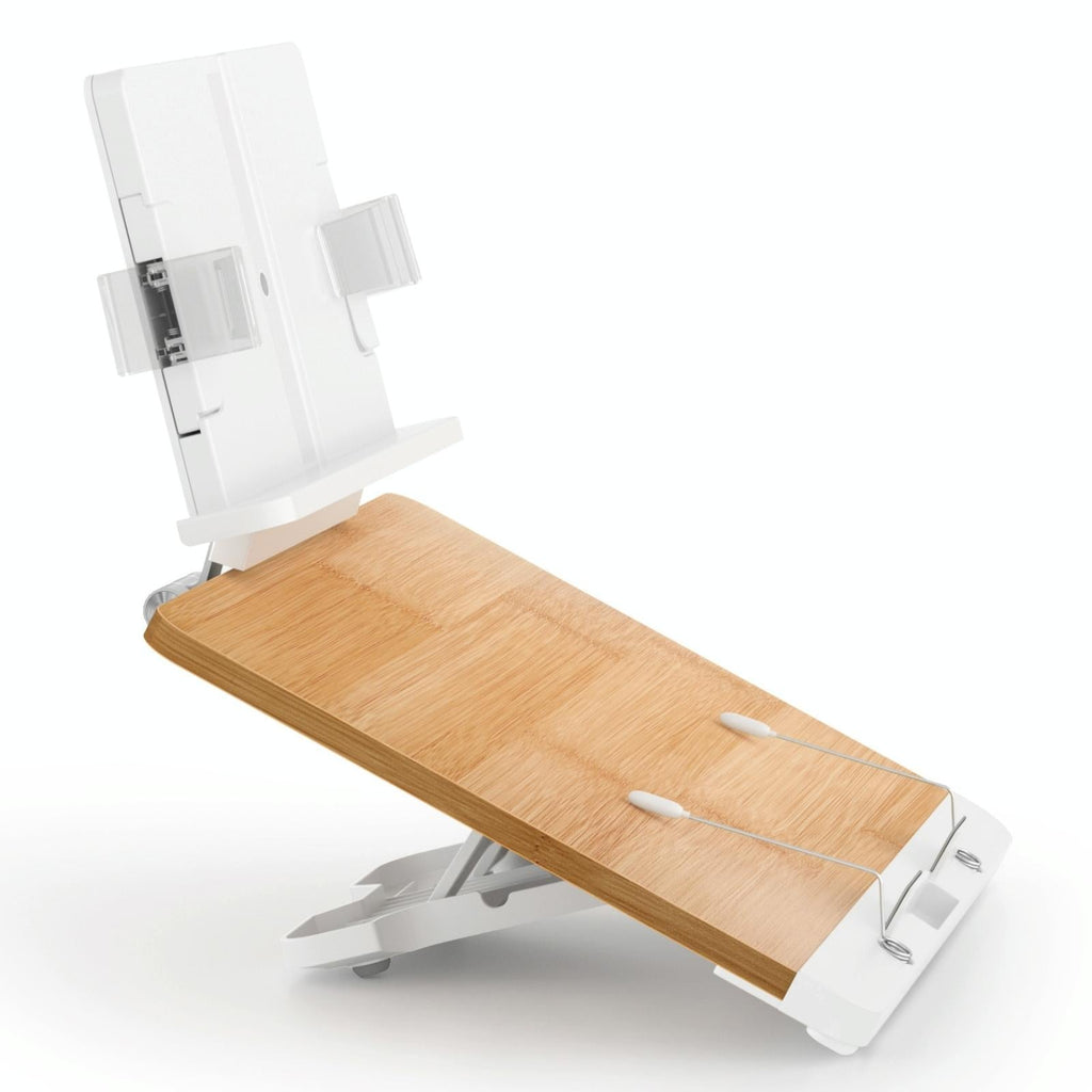 NNEIDS Adjustable Desktop Book Stand With Multi-Angle Clip - Foldable Tablet Holder-0