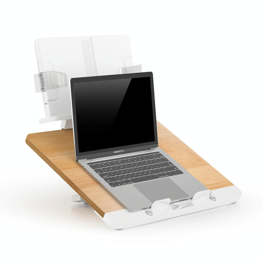NNEIDS Adjustable Desktop Book Stand With Multi-Angle Clip - Foldable Tablet Holder-4