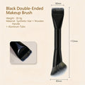 Dual-ended Makeup Brush Flat Foundation & Angled Contour Brush Soft Synthetic Hair Multi-function Cosmetic Beauty Tool