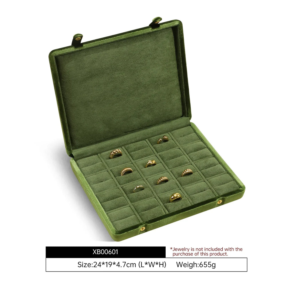 Large Velvet Jewelry Storage Case – Display Organizer for Rings, Earrings, Pendants & Accessories-1