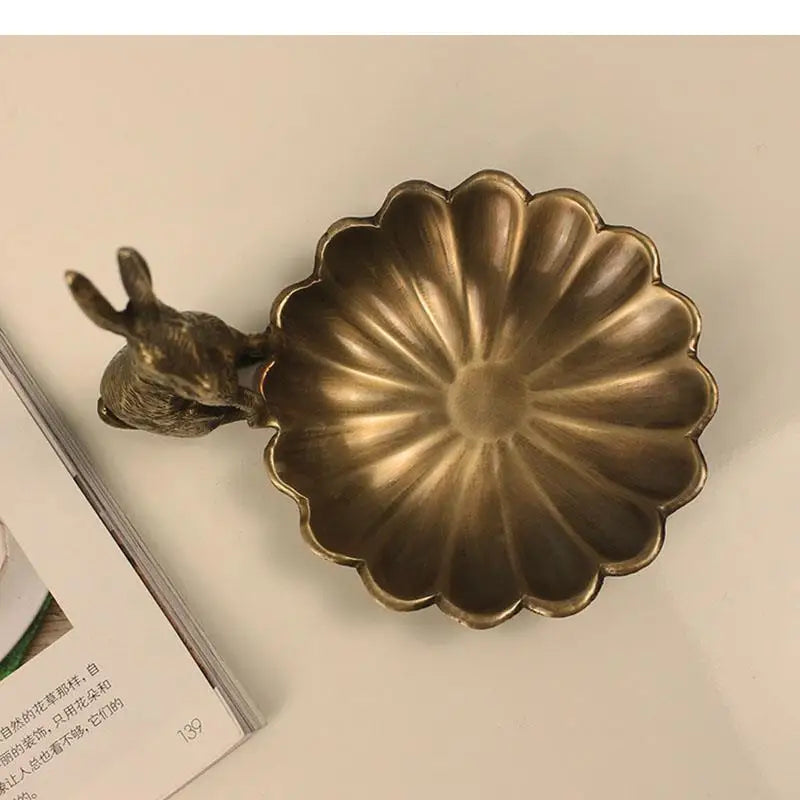 NNEOBA Whimsical Rabbit Brass Ornaments: Artistic Charm for Home Decor"-4