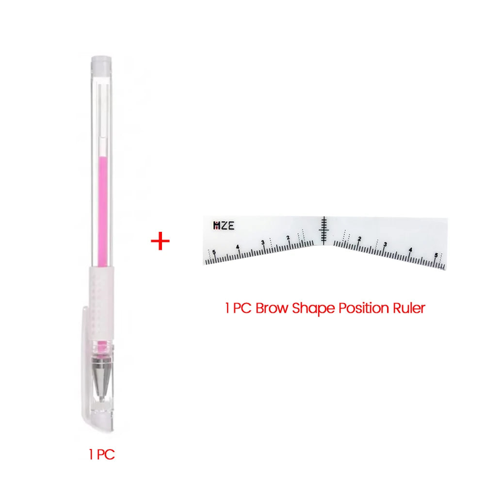 Eyebrow Position Mark Tools Microblading Brow Shape Mapping Kit with White Marker Pen and Brows Outline Design Ruler Makeup Kits