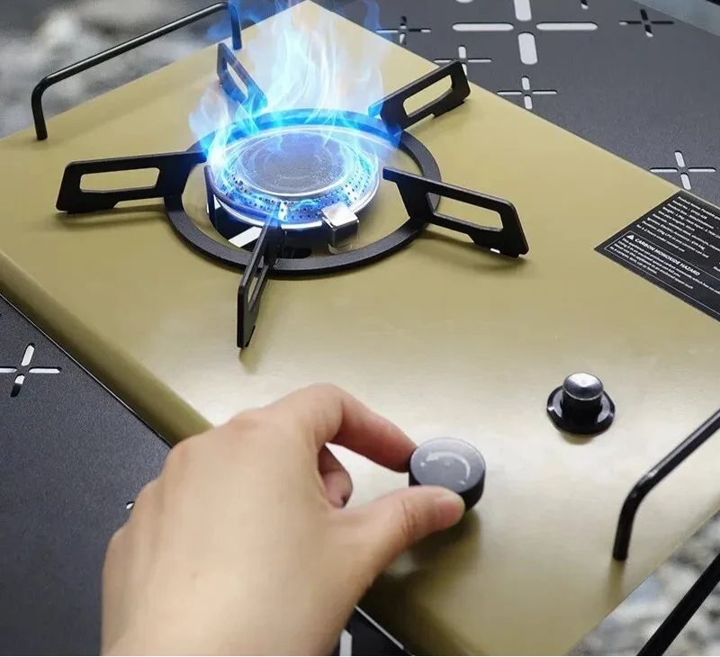 NNEOBA Camping Gas Stove Folding Burner with IGT Table Khaki-3
