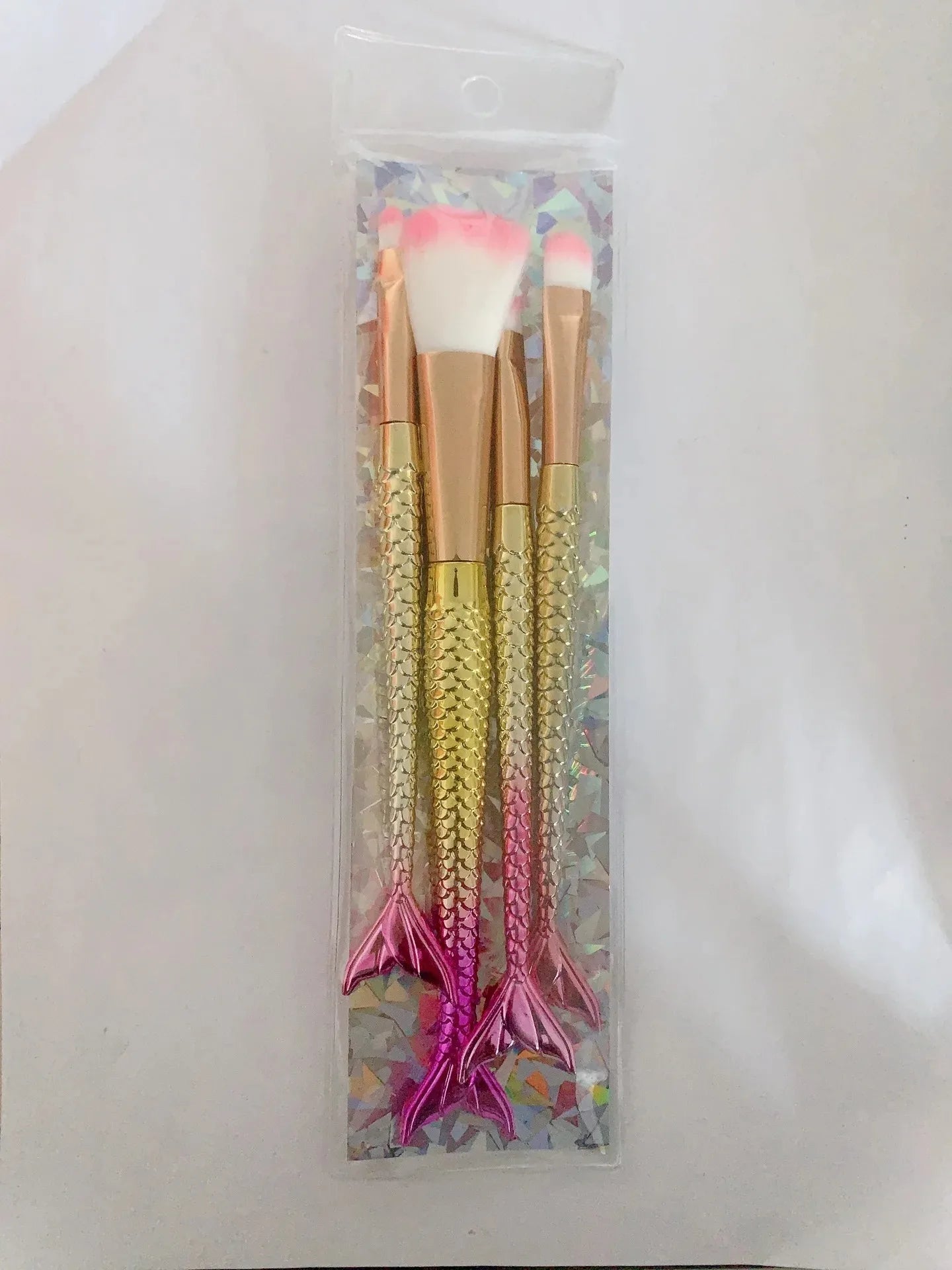 Four-piece Suit Mermaid Makeup Brush Fiber Colorful Soft Hair Loose Powder Brush Beauty Makeup Tools