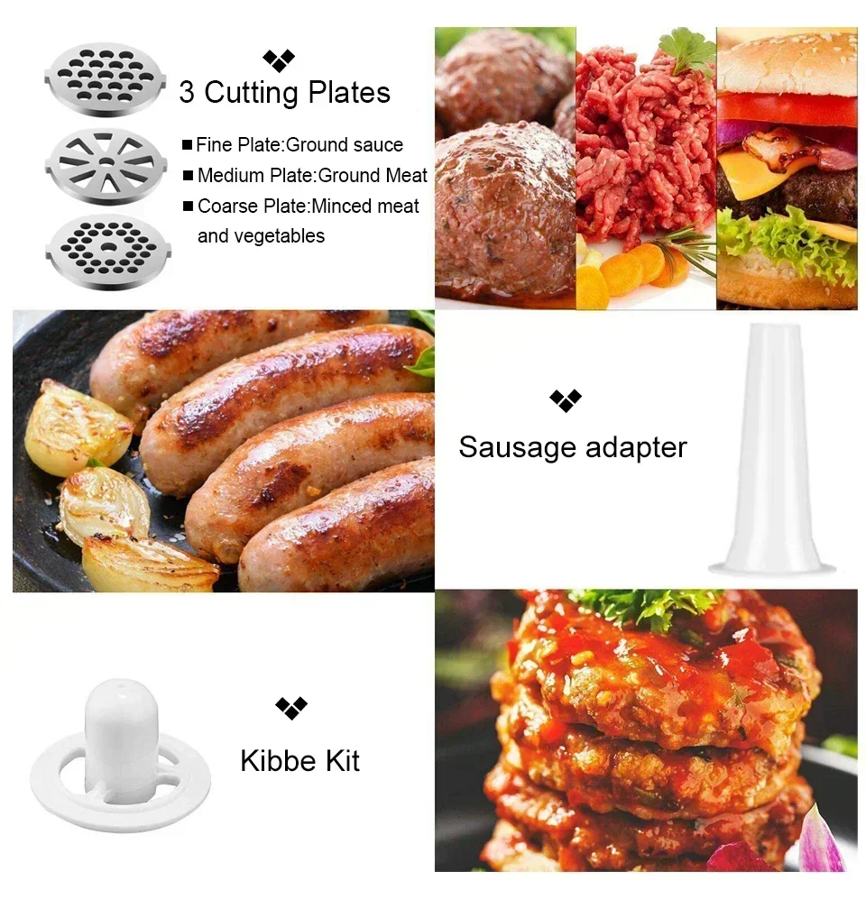 NNEOBA Electric Meat Grinder Heavy Duty Stainless Steel-2