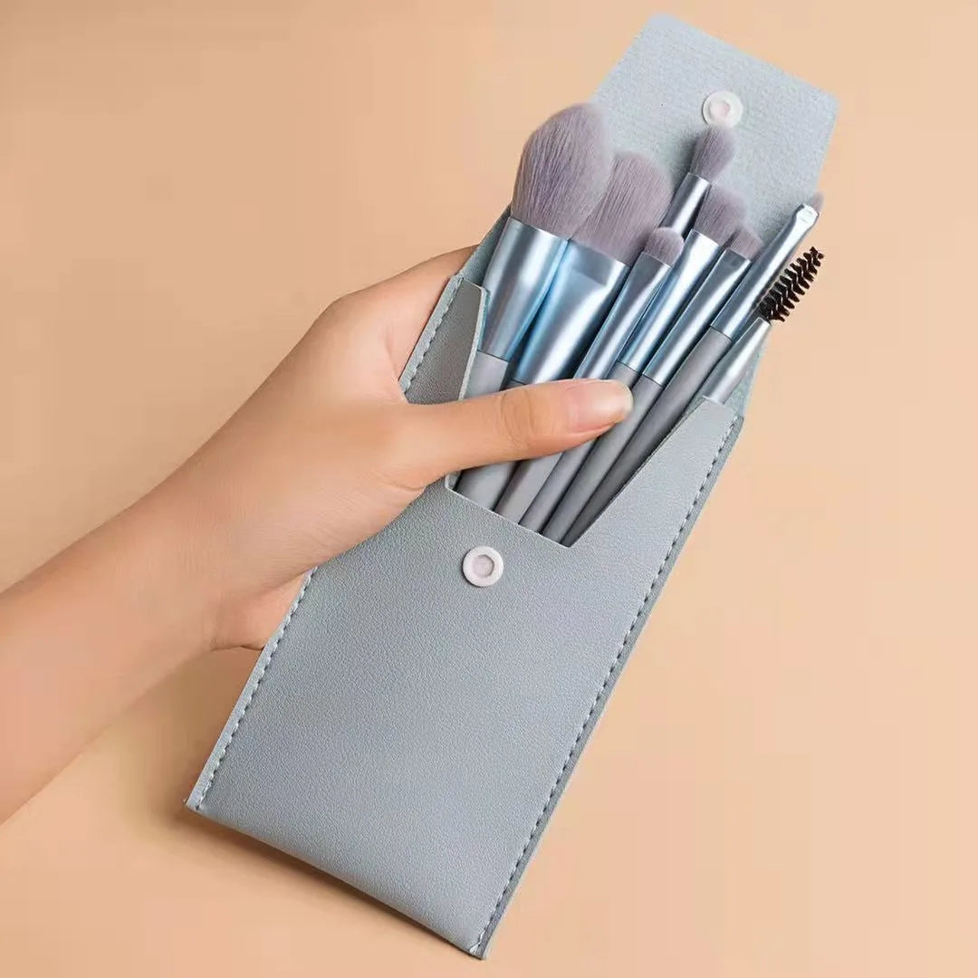 8Pcs Mini Macaron Soft Makeup Brushes Set, Portable Beginner Beauty Tools for Blush Eyeshadow, Complete Cosmetic Brush Kit