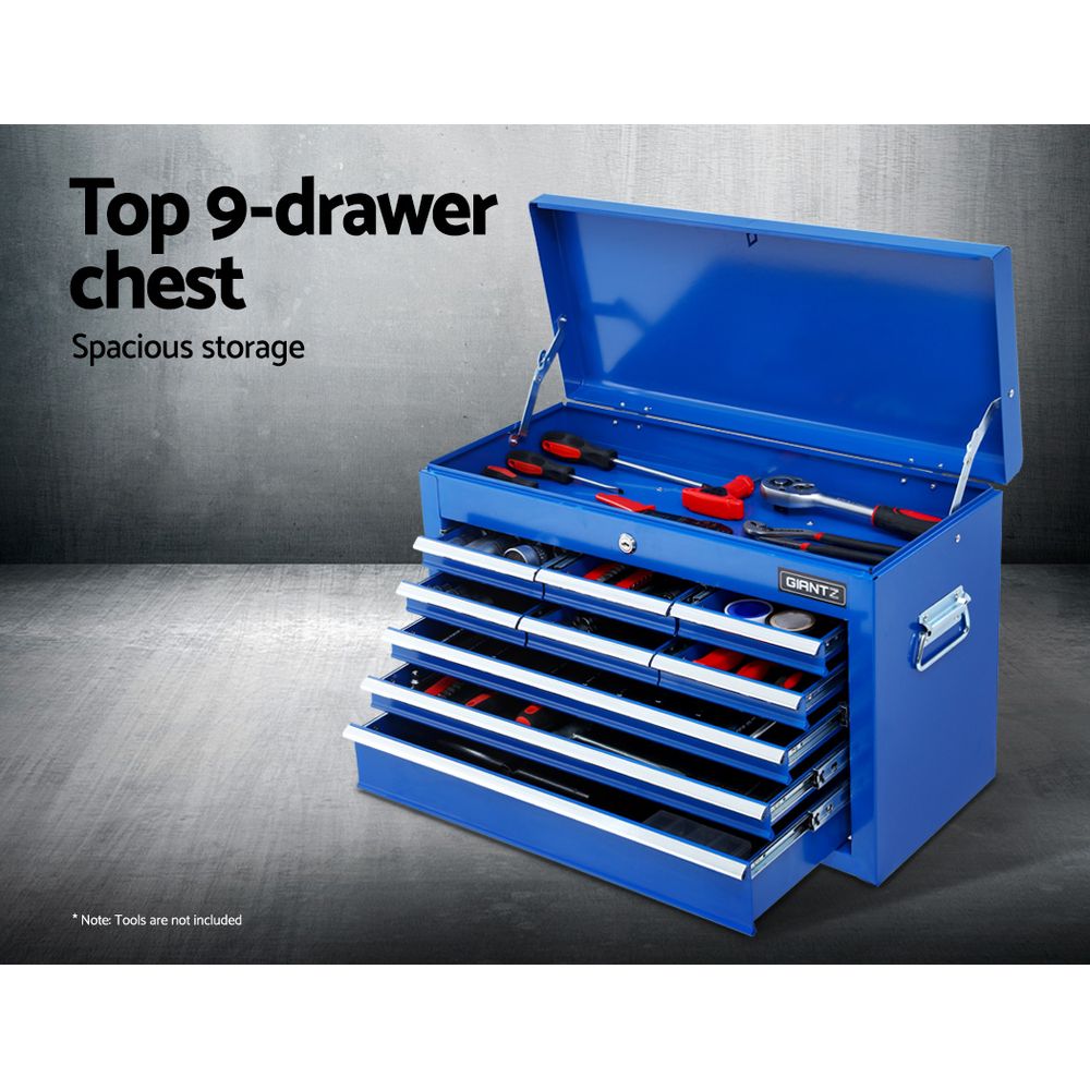 NNEDSZ Tool Chest and Trolley Box Cabinet 16 Drawers Cart Garage Storage Blue-3