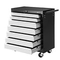 NNEDSZ Tool Chest and Trolley Box Cabinet 7 Drawers Cart Garage Storage Black and Silver-0