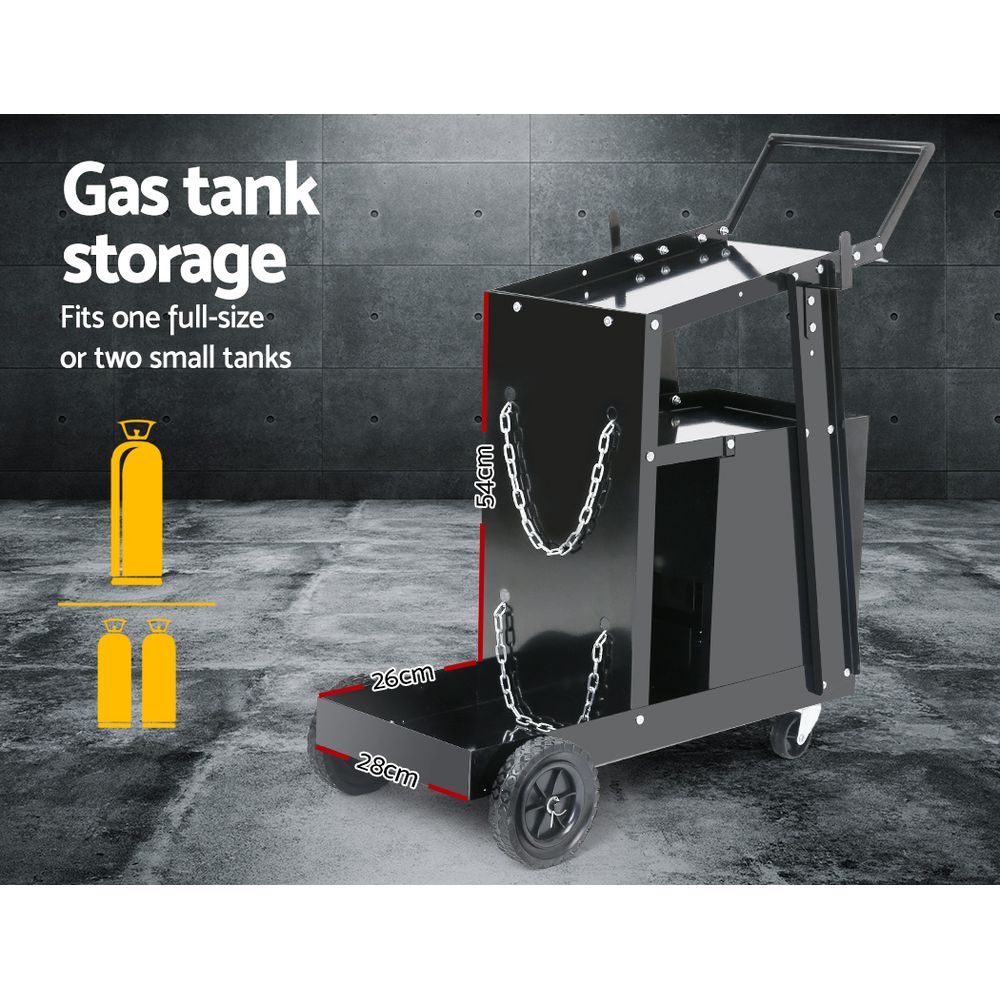 NNEDSZ 4 Drawer Welding Trolley - Black-3