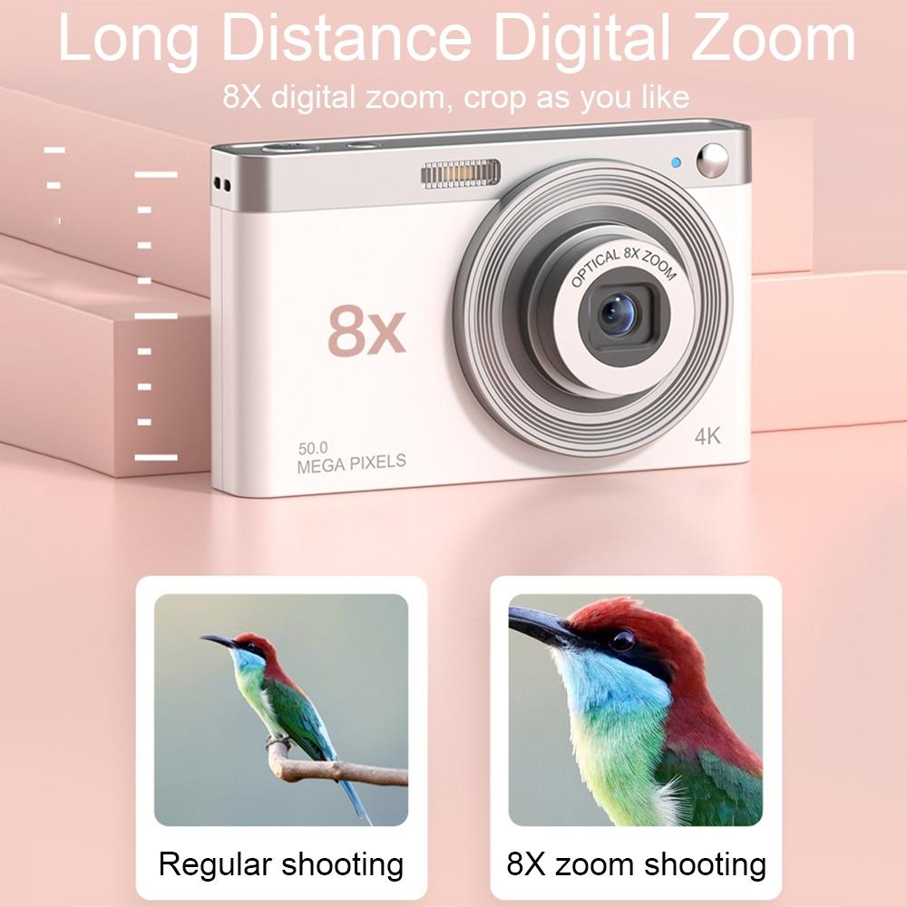 NNEIDS 4K 8X Optical Zoom Telescopic Lens Digital Camera - White 2.88 Inch-2