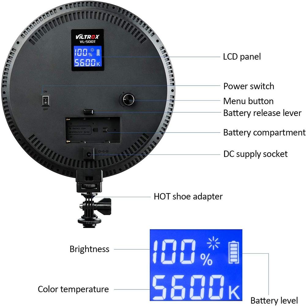 NNEIDS Intelligent Circular Led Photography Fill Light - Digital Display-2