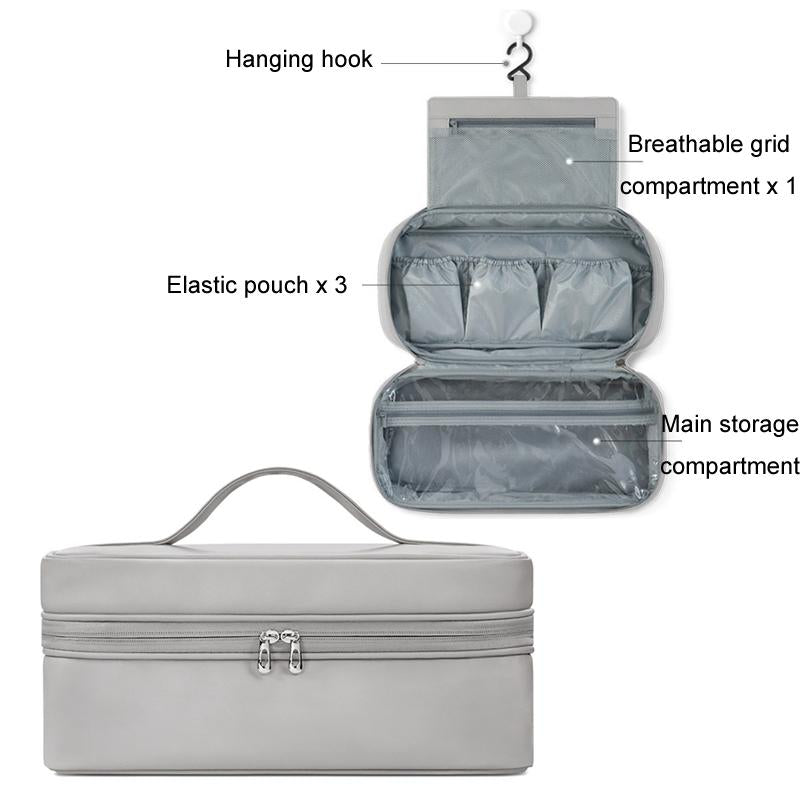 NNEIDS Multifunctional Leather Storage Bag For Dyson Airwrap - Grey-0