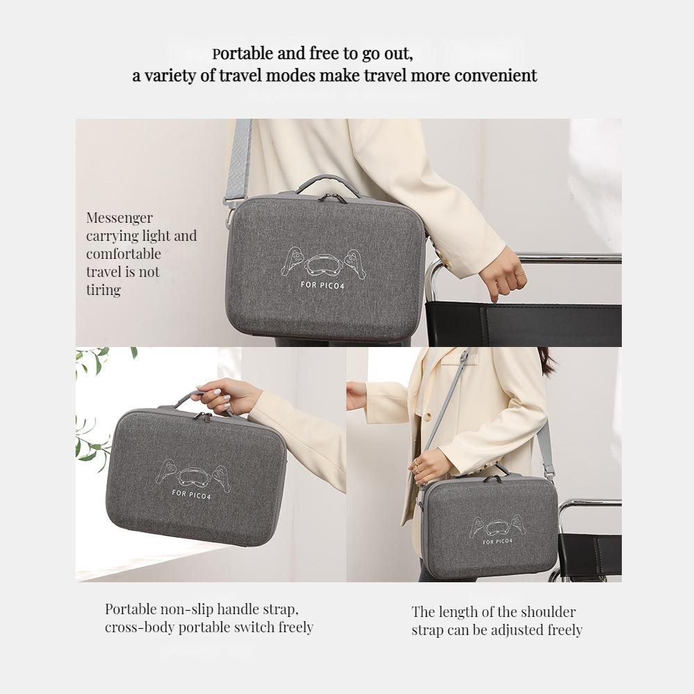 NNEIDS Compact Vr Storage Bag For Pico 4 - Hard Shell-4