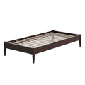 Twin Size Solid Hardwood Victorian Style Espresso Platform Bed-0