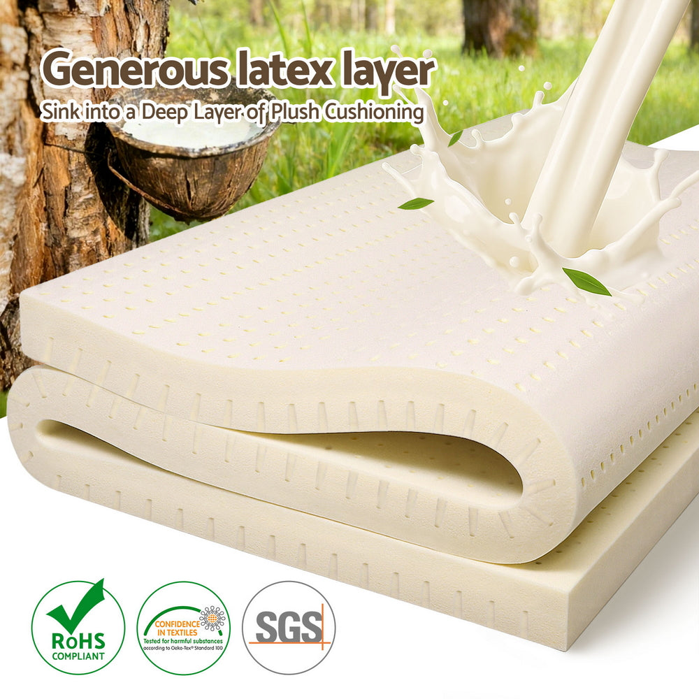 Giselle Bedding Latex Mattress Topper 7.5cm King Single-2