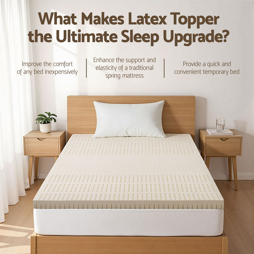Giselle Bedding Latex Mattress Topper 7.5cm King Single-3