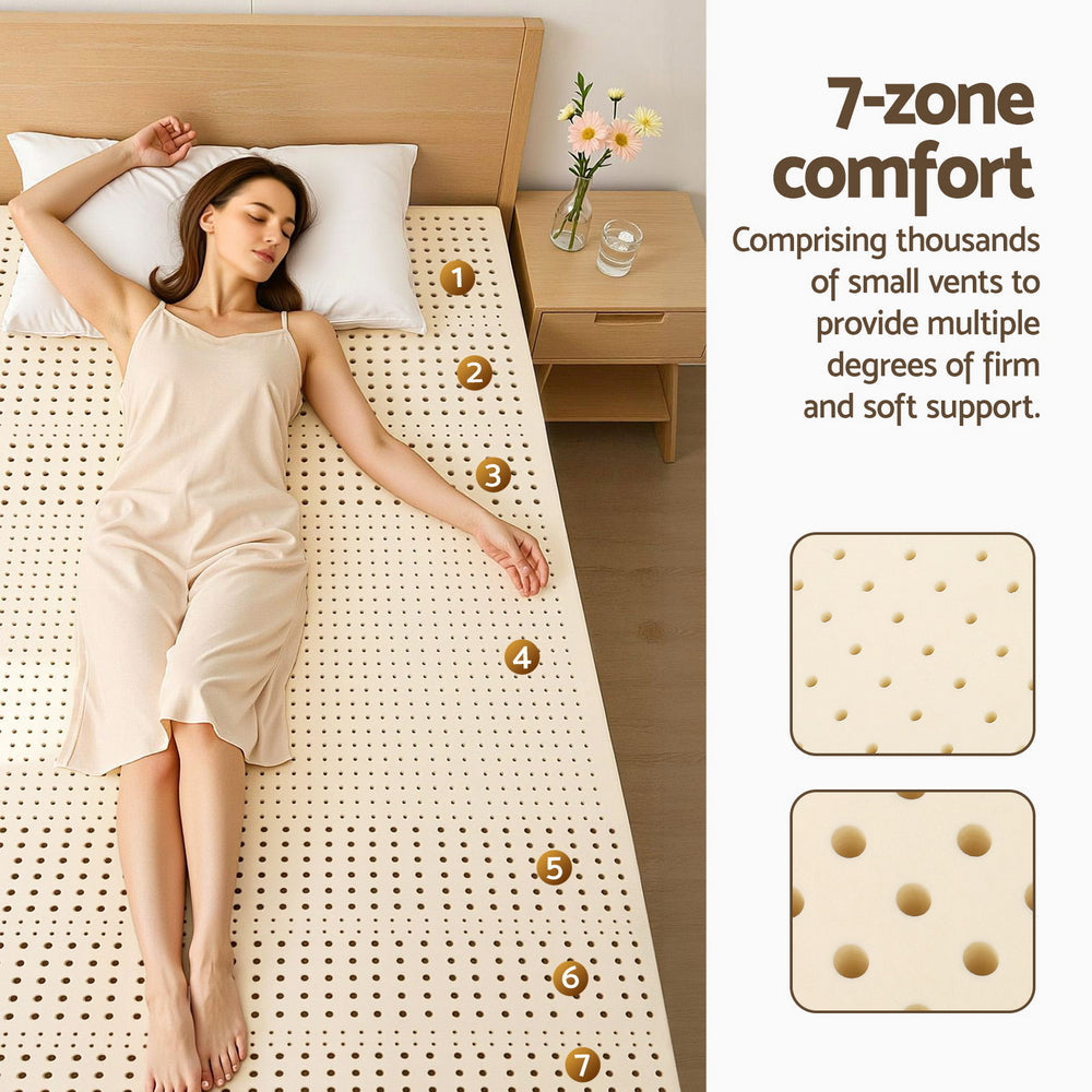 Giselle Bedding Latex Mattress Topper 7.5cm King Single-4