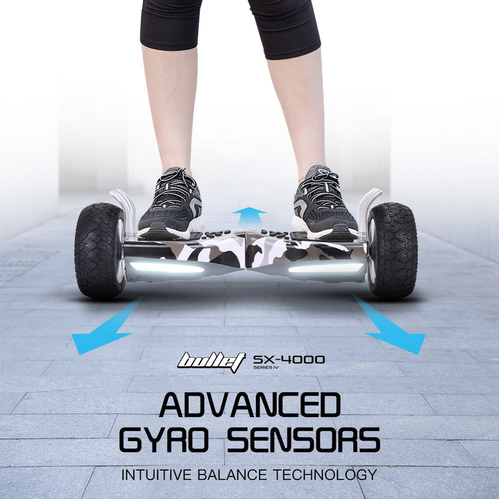 NNEMB SX-4000 Hoverboard Scooter, 8.5' Wheels, 700W Brushless, Superior Self Balancing System, UL Certified, LED Lights, Carry Bag, Camo-2